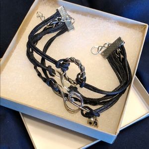 Zebidah black and silver bracelet